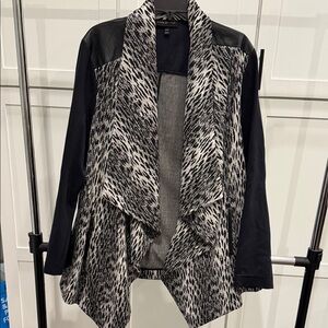 Lane Bryant Black and White Patterned Blazer